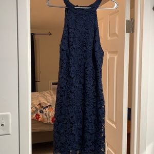 Love Poem Navy Blue Lace Mini Dress- new with tags